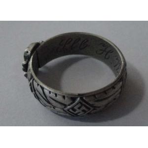 Memorialized Souvenir Badges Metal Ring With Pewter , Antique Silver