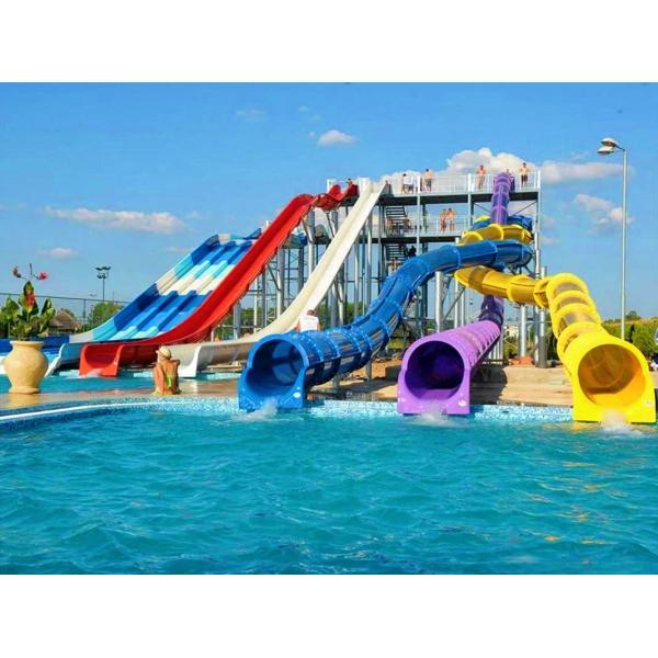 Buy Water Park Swimming Pool Attraction Kids Play Fiberglass Water Slide at wholesale prices