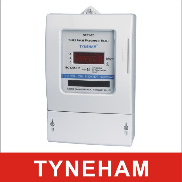 LED 3 Phase Prepaid Electricity Meters / Smart Card Prepaid Energy Meter 220V