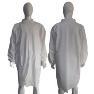 China Protective White Disposable Uniform Workwear Lab Coat with Button Closure 117*135cm on sale
