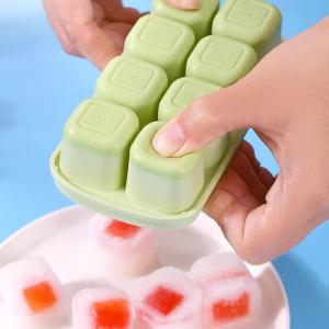 Ice Cube Tray With Lid And Bin, 4 Pack Silicone Plastic Ice Cubes Trays For
