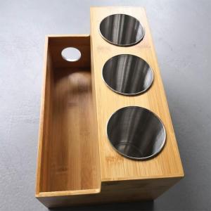 Rectangle Countertop Bamboo Hair Appliance Organizer Hair Dryer Straightener