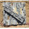 Blue And Rust Stacked Quartzite Stone Veneer Panels for sale