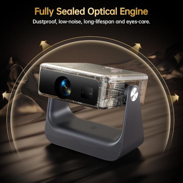 Ehomm D2 FHD 1080P Android Space-Saving Auto Focus Ambient Light FreestyleF Projector