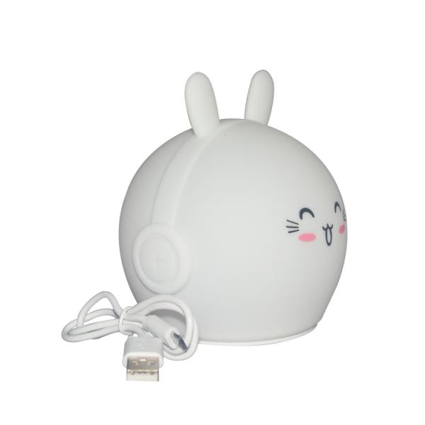 Rabbit Rechargeable Silicone Night Light Soft Touch Switching Colors For Children