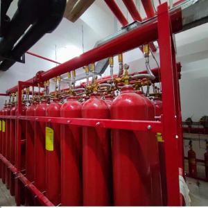 Red 70L - 90L IG100 Nitrogen Fire Fighting System Pipe Network Type