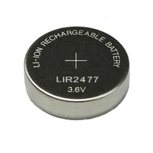 3.6V 200mAh LIR2477 Rechargeable Button Battery Lithium Cell Coin