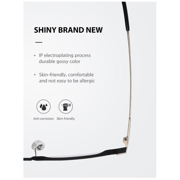 Men Titanium Frame Glasses , OEM Transparent Half Frame Glasses