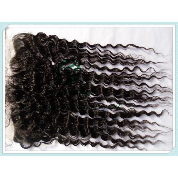 Buy Malaysian virgin remy hair lace frontal 13''x4'' ,natural color deep wave 10''-24'' at wholesale prices
