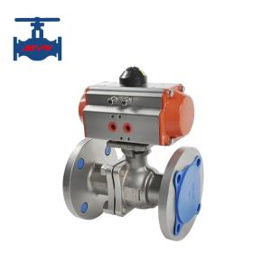 ASME API Standard Pneumatic Actuator Stainless Steel CF8 CF8M Flanged Ball Valve