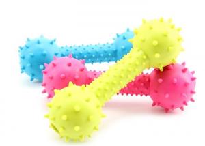 Quality Barbed Barbell Shaped Plastic Pet Toys Bite Resistant Food Grade 14 * 4.5cm for sale