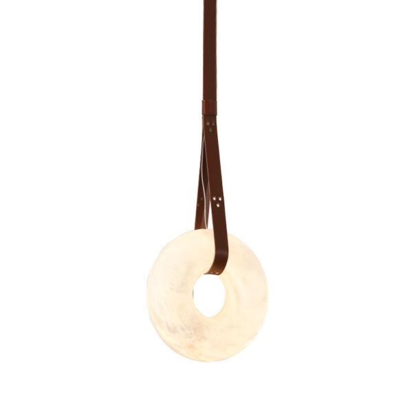 Modern Simple Indoor Commercial Office Home Hanging Halo Ring Pendant Alabaster Chandelier