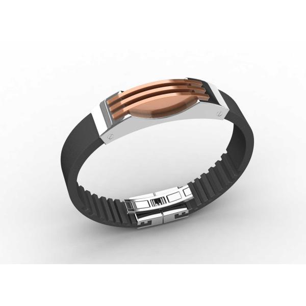 Top Quality Europe Fashion Stainless Steel Genuine Leather Silicone Bangle