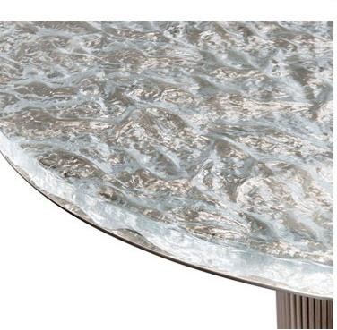 Luxury Hotel Restaurant Furniture Water Wave Pattern Round Dining Table