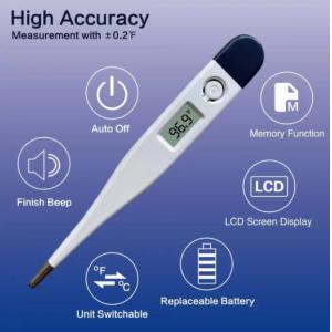 Armpit Oral Electronic Medical Digital Thermometer 40s Measure Time