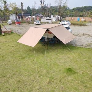 Fast Open Diagonal Bracing Car Side Awning With Alumminum Support Rod