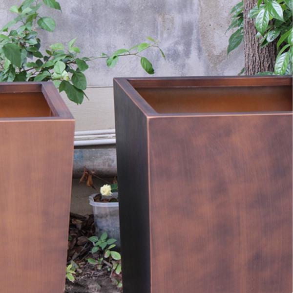 Decorative flower pot stainless steel tall rectangular planter