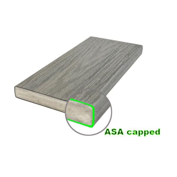 140mm*25mm Anti-fading Solid PVC Decking for Outdoor Garden Eco-friendly Asa Capped