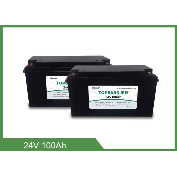 Buy Deep Cycle Bluetooth Rechargeable Battery , Lithium Phosphate Battery 24V 100Ah at wholesale prices