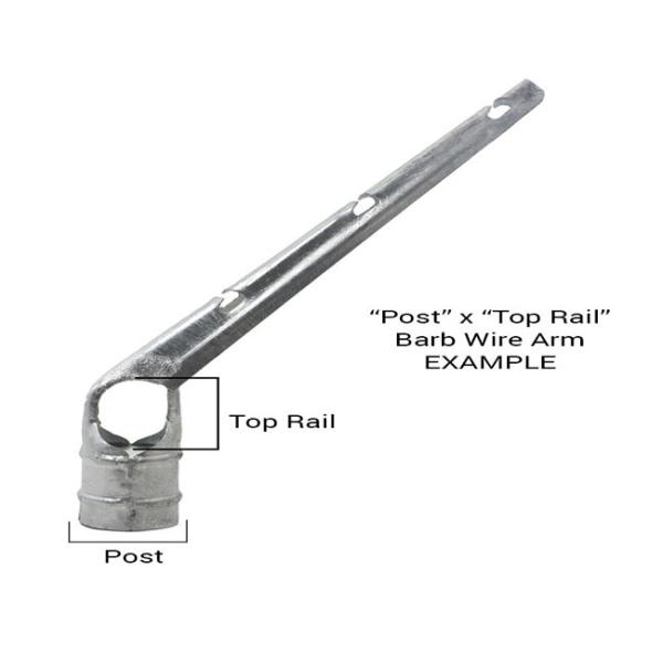 2 3/8" X 1 5/8" Barbed Wire Extension Arm 45 Degree For Chain Link Fence