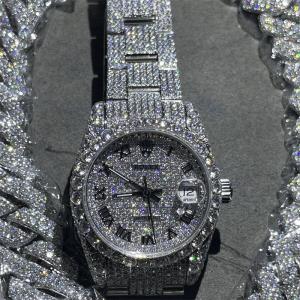 Handmade Inlay Hip Hop Jewelry Custom Diamond Rolex Custom Modification Iced Out