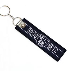 Customized Polyester Woven Keychain Custom Logo with Attachment Big Ring