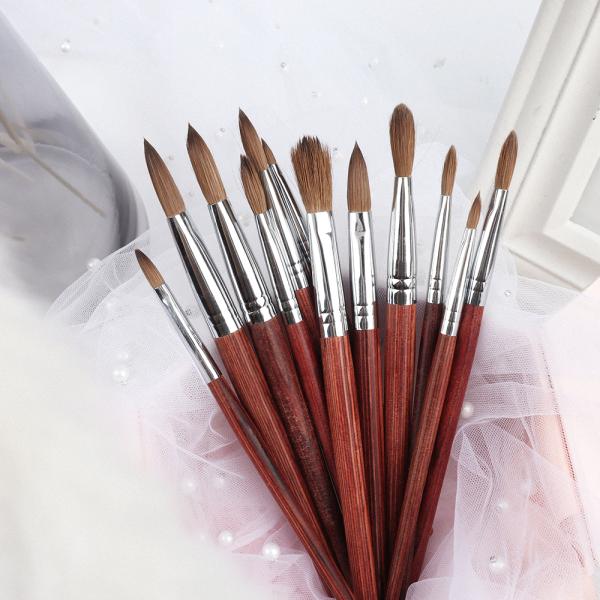 Professional Wholesale Superior Art High Quality 11 Different Sizes Custom Kolinsky Acrylic Nail Brush