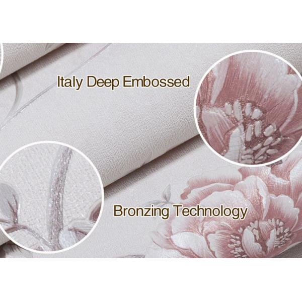 Embossed Pretty Black Purple and Silver Wallpaper with Floral Pattern For Bedrooms