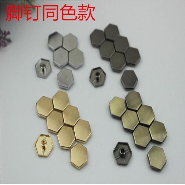 Super cheaper factory price bag fitting small flat six-sided nickel color metal