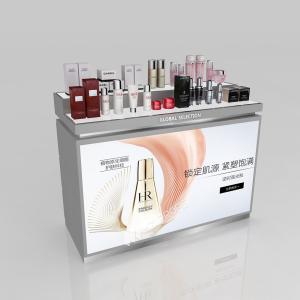 China Display Showcase White Wooden Boutique Cabinet With Led Lights For Customized Store Design And Luxury Store Counter on sale