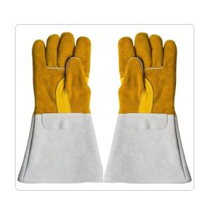 China Construction Long Cuff Half Lining Welding Work Gloves on sale