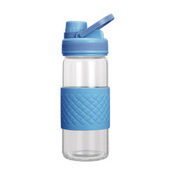 480ml High quality and convenient Leakproof BPA Free Glass Water Bottle with