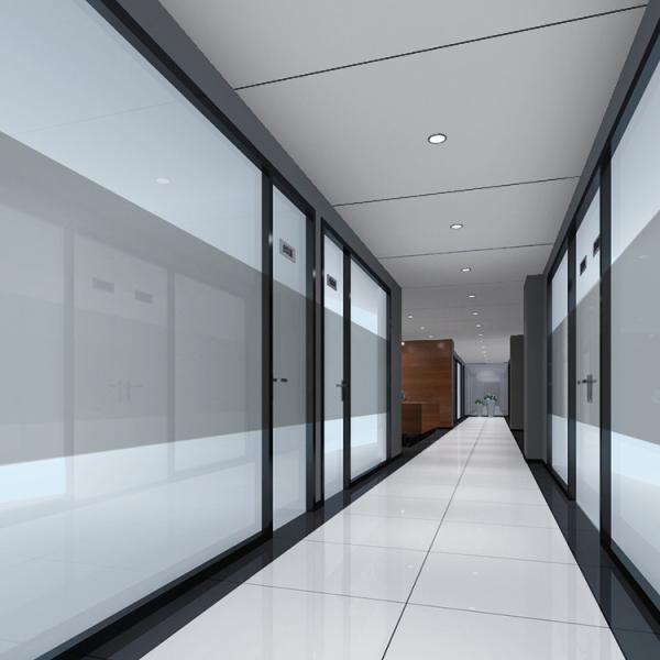 Buy Narrow Frame Acoustic Tempered Glass Partition Walls 12mm Thickness at wholesale prices