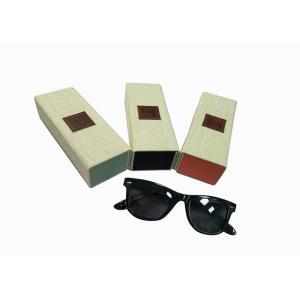 White Linen Custom Optical Eyeglass Case / Collapsible Hard Sunglasses Case