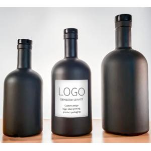 Matt Black Glass Olive Oil Bottle with Wooden Cork 100ml 200ml 375ml 500ml 750ml