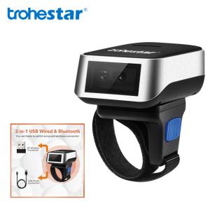 1200mAh CCD 2D Image Wearable Bluetooth Barcode Scanner