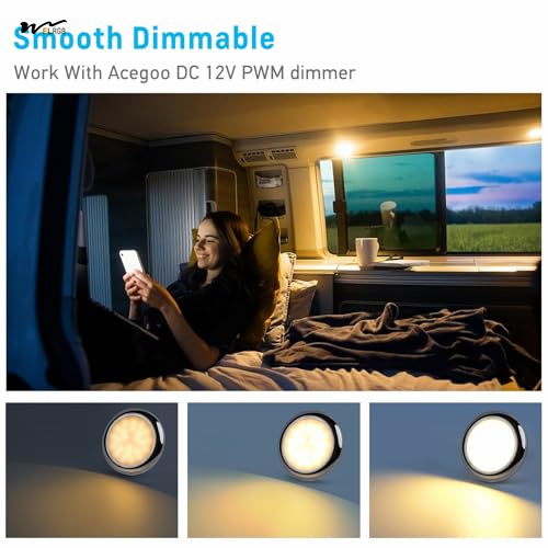 12 Volt Under Cabinet Downlight Corded Electric Power Source for Camper Van Motorhome