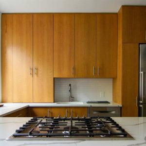Customized U Shape Modern Kitchen Cabinet Wooden Melamine Doors