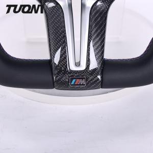 Black Perforated Smooth Leather BMW Steering Wheel Carbon Fiber