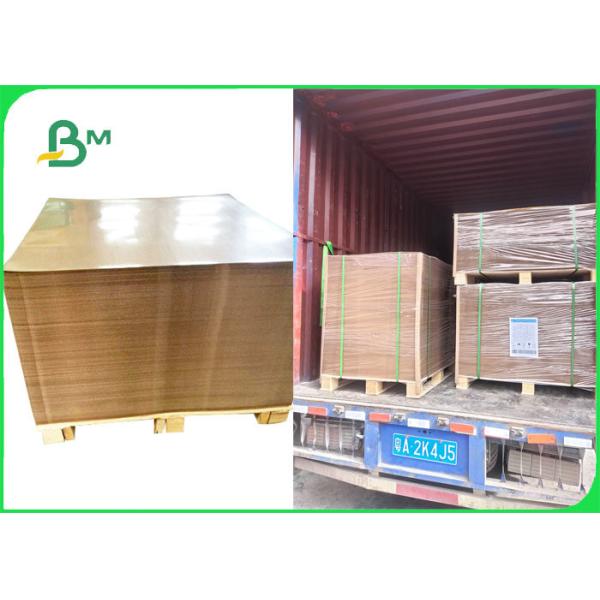 Buy 300gsm + 15g Glossy / Matte PE Coating Brown Kraft Paper For Food Trays at wholesale prices