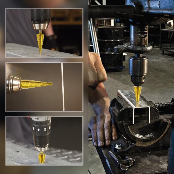 6 Steps 3/16 Automatic Center Punch Spiral Titanium Diamond Core Drill Bits