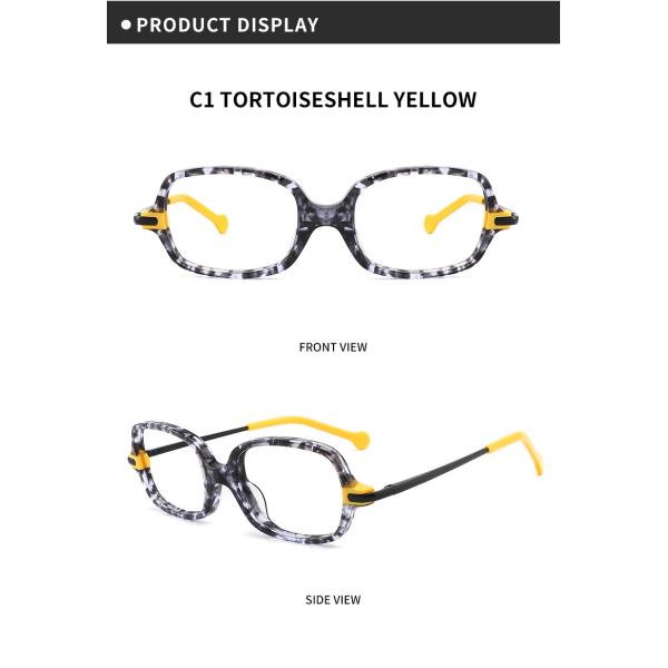 Customize Acetate Frame Glasses Rectangle 4 Color Children Eye 125 Mm
