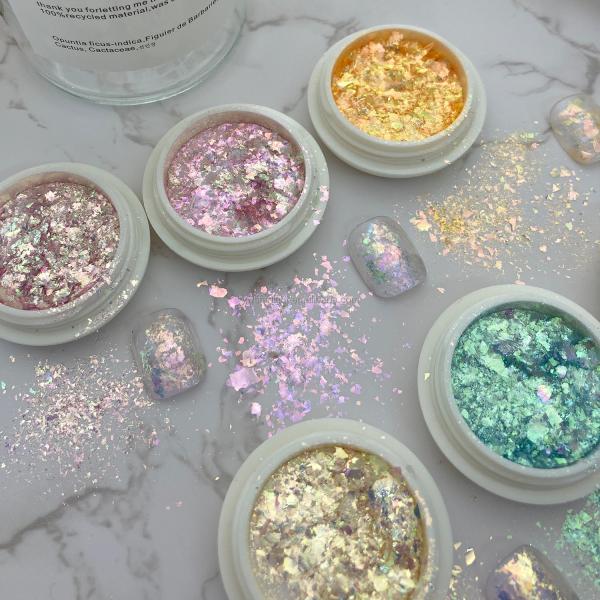 Easy Apply Nail Powder Fashionable Snow Velvet Cloud Powder for DIY Nail Glitter