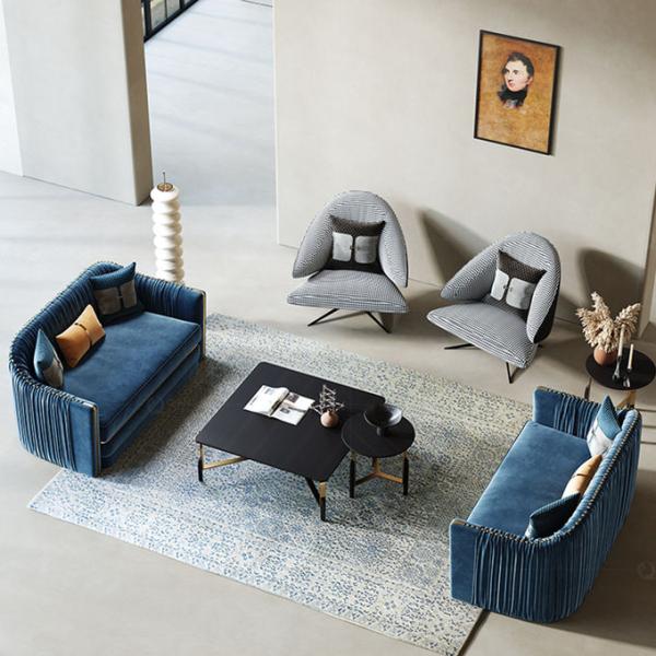 Rectangle SS Coffee Table Luxury Marble Top Gold Metal Base