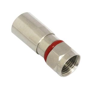 Compression F Male Coaxial Cable Connector Red Ring RG6 RG59 Terminator CCTV