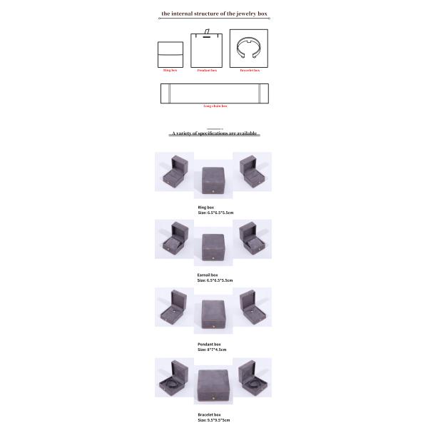 Rectangle Handmade Custom Logo Jewelry Packaging for Luxury Grey Bracelet Necklace