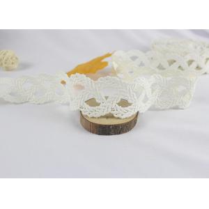 3.3cm Wide White 100% Polyester Scalloped Lace Trim Leaf Pattern For DIY Sewing