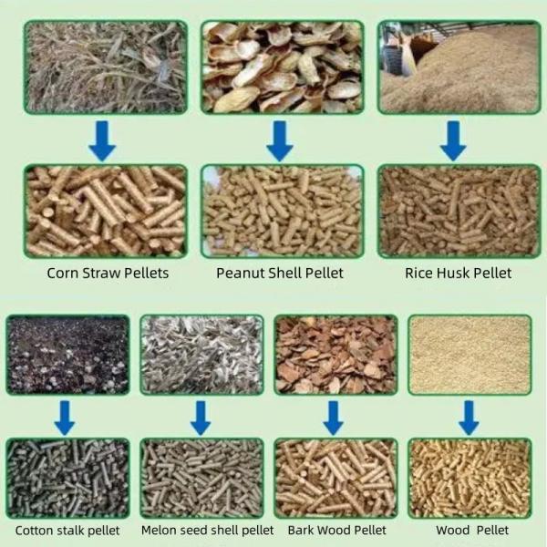 500-1000kg/H Wood Pellet Production Line / Biomass Pellet Production Line 87KW