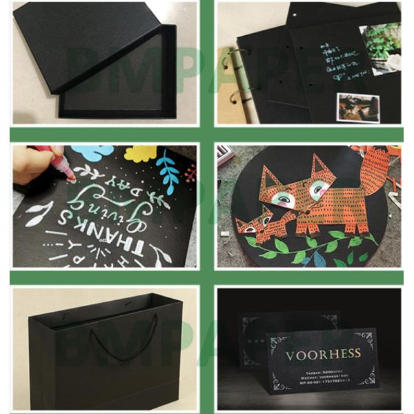 180gsm 230gsm Black Card Paper For Garment Label Good Stiffness 70 x 100cm