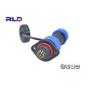 China Nut Type 12 AWG 25A 4 Pin Waterproof Plug Panel Mount Connector on sale